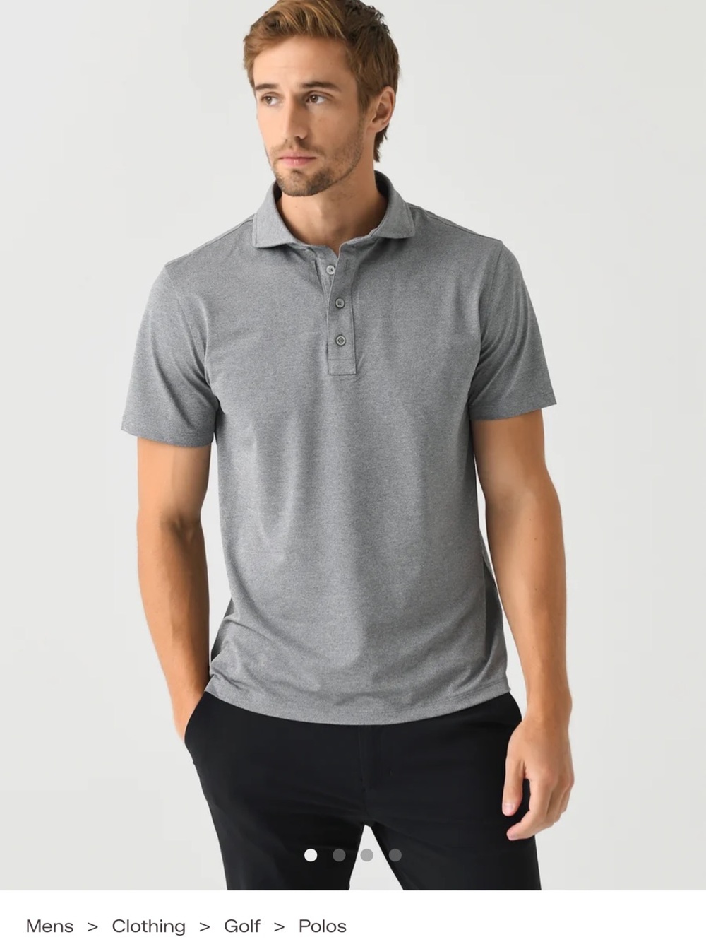 G/FORE Men's Heather Grey Short-Sleeve Polo